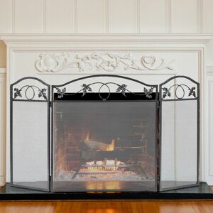 COSTWAY Fireguard Freestanding Fireplace Screen Fireside Panel Spark Protector Safety