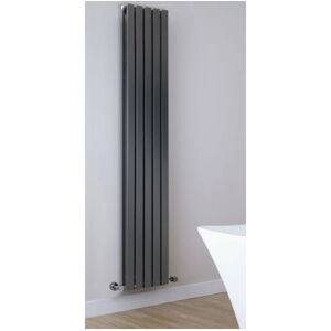 LYNWOOD HOME Lynwood Flat Bar Single Radiator Vertical Tower Central Home Heating Matt Black 8 Bars 1600 x 604 - Matt Black