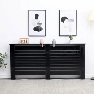 Furniture Hmd - High gloss Radiator Cover,Black-171.5x19x82cm(WxDxH) - Black