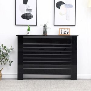 Furniture Hmd - High gloss Radiator Cover,Black-111.5x19x82cm(WxDxH) - Black