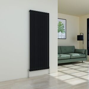Designer Black Radiator Flat Panel Modern Heating Small Radiator Vertical Single 1800x680mm - Warmehaus