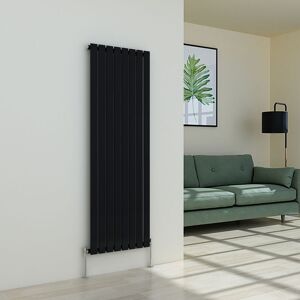 Designer Black Radiator Flat Panel Modern Heating Small Radiator Vertical Single 1600x544mm - Warmehaus