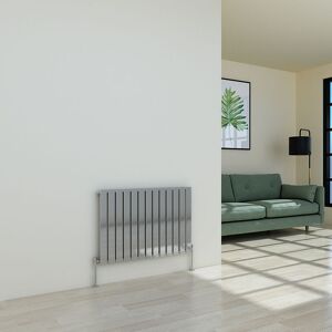 Warmehaus Designer Small Radiator Flat Panel Modern Heating Chrome Horizontal Single 600x884mm