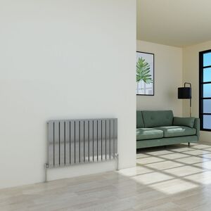 Warmehaus Designer Small Radiator Flat Panel Modern Heating Chrome Horizontal Single 600x1020mm