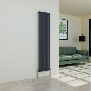 Designer Radiator Flat Panel Modern Heating Small Radiator Anthracite Vertical Single 1800x408mm - Warmehaus