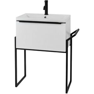 Kartell - Wall Mounted Ceramic Basin Single Drawer Cabinet and Frame 600mm x 355mm