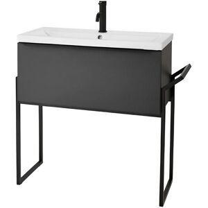 Wall Mounted Ceramic Basin Single Drawer Cabinet and Frame 800mm x 355mm - Kartell