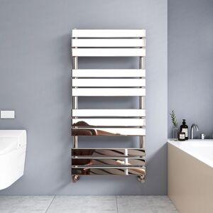 Meykoers Flat Panel Chrome Heated Towel Rail Bathrooms Heating Radiator 1200x600mm