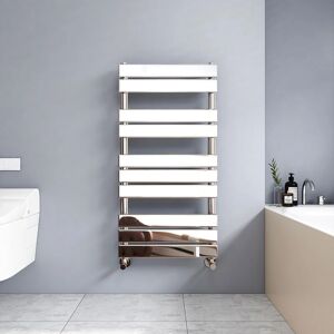 Meykoers - Flat Panel Chrome Heated Towel Rail Bathrooms Heating Radiator 1000x500mm