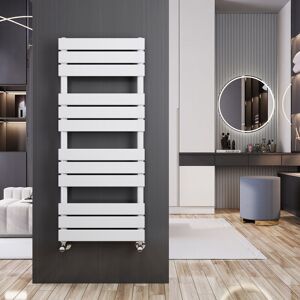 Meykoers - Flat Panel Heated Towel Rail White Wall Mounted Heating Radiator 1200x500mm