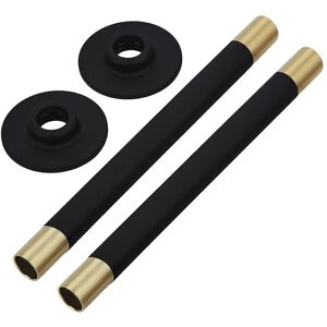 Milano - 15mm Modern Black Heated Towel Rail Radiator Pipe Connector Kit