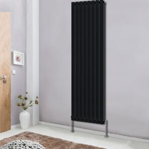 NRG Modern Vertical Column Designer Radiator Black 1800x544 Flat Single Panel - Home Livingroom Bedroom Bathroom Heater