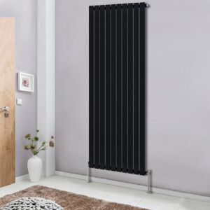 NRG Modern Vertical Column Designer Radiator Black 1800x680 flat Single Panel - Home Livingroom Bedroom Bathroom Heater