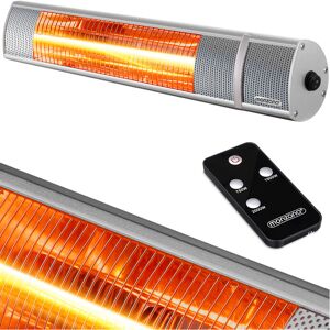 Monzana - Infrared Heater 3 Heating Levels Remote Control Electric Patio Heater MZH2000 2000W Silver