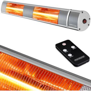 Monzana Outdoor Infrared Heater 3000W 3 Heating Levels Remote Control Electric Patio Heater MZH3000 Silver