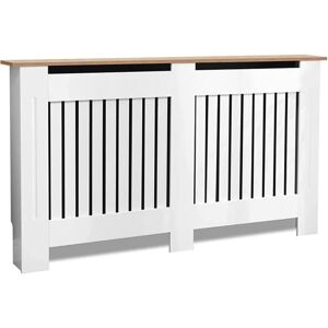 Teetok - Radiator Cover, Cabinet mdf Horizontal Modern Design White Decorative for Living Room Bedroom L(152cm)