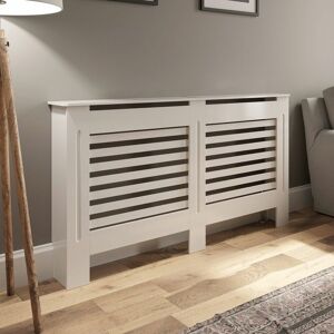 GALIFLO White Radiator Cover Wall Cabinet Wooden Horizontal Style Modern 1520 x 815mm Large - White