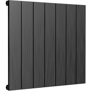 Casina Aluminium Black Satin Single Panel Horizontal Designer Radiator 600mm h x 660mm w, Electric Only - Standard - Black SatinBlack Satin - Reina