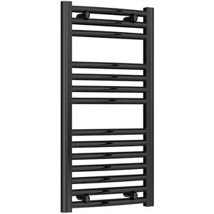 Reina - Diva Curved Heated Towel Rail 800mm h x 400mm w Matt Black