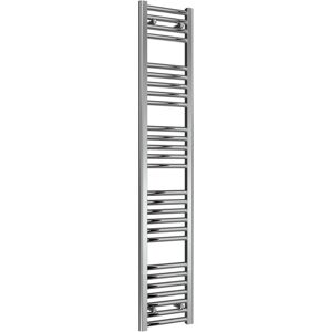 Diva Steel Straight Vertical Chrome Heated Towel Rail 1600mm h x 300mm w, Electric Only - Thermostatic - Reina