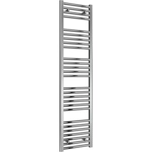 Reina Diva Steel Straight Vertical Chrome Heated Towel Rail 1600mm H x 400mm W, Electric Only - Thermostatic