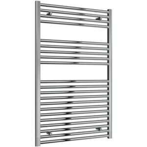 Diva Steel Straight Vertical Chrome Heated Towel Rail 1200mm h x 750mm w, Electric Only - Thermostatic - Reina