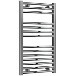 Reina - Diva Curved Heated Towel Rail 800mm h x 450mm w Chrome