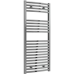 Diva Curved Heated Towel Rail 1200mm h x 500mm w Chrome - Reina