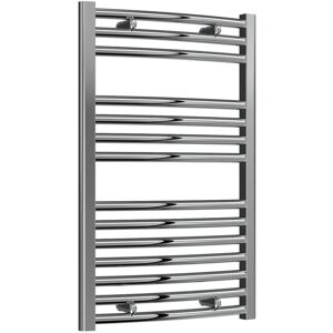 Diva Curved Heated Towel Rail 800mm h x 500mm w Chrome - Reina