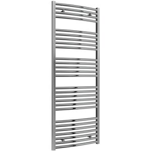 Diva Curved Heated Towel Rail 1600mm h x 600mm w Chrome - Reina