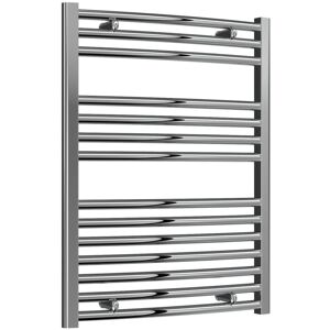 Diva Curved Heated Towel Rail 800mm h x 600mm w Chrome - Reina