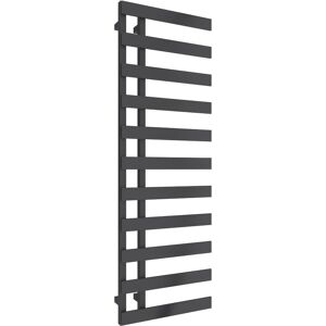 Florina Steel Designer Heated Towel Rail Anthracite 1525mm h x 500mm w - Dual Fuel - Thermostatic - Reina