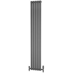 Traderad Elliptical Tube Steel Anthracite Vertical Designer Radiator 1800mm x 295mm Single Panel - Central Heating - Anthracite