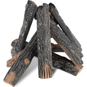 VEVOR 8 Pcs Oak Logs, Gas Fireplace Ceramic Logs for Fire place, Heat-Resistant Wood Log Gas Realistic Logs, Stackable Wood Branches for Gas Fireplace,