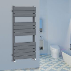 Warmehaus - 1200x600mm Flat Panel Heated Towel Rail Central Heating Towel Warmer for Bathroom Kitchen Anthracite