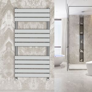 Warmehaus - 1200x600mm Flat Panel Heated Towel Rail Central Heating Towel Warmer for Bathroom Kitchen Chrome