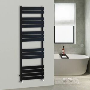 Warmehaus - 1600x600mm Flat Panel Heated Towel Rail Central Heating Towel Warmer for Bathroom Kitchen Black