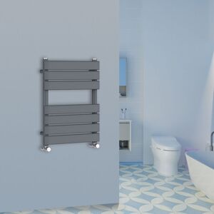 Warmehaus - 650x500mm Flat Panel Heated Towel Rail Central Heating Towel Warmer for Bathroom Kitchen Anthracite
