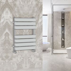 Warmehaus - 650x500mm Flat Panel Heated Towel Rail Central Heating Towel Warmer for Bathroom Kitchen Chrome