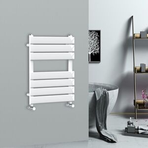 Warmehaus - 650x500mm Flat Panel Heated Towel Rail Central Heating Towel Warmer for Bathroom Kitchen White