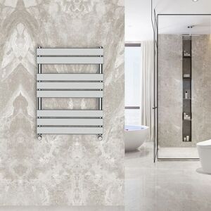 Warmehaus - 800x600mm Flat Panel Heated Towel Rail Central Heating Towel Warmer for Bathroom Kitchen Chrome