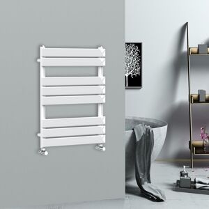 Warmehaus - 800x600mm Flat Panel Heated Towel Rail Central Heating Towel Warmer for Bathroom Kitchen White