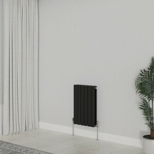 WarmeHaus Horizontal 600x408mm Flat Panel Column Designer Radiator Black Double Radiators Central Heating for Bathroom Bedroom Kitchen Hallway Living