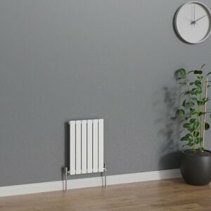 WARMEHAUS Horizontal 600x408mm Flat Panel Column Designer Radiator White Single Radiators Central Heating for Bathroom Bedroom Kitchen Hallway Living Room