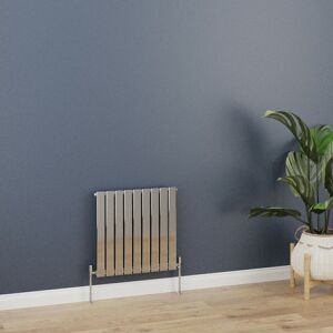 WARMEHAUS Horizontal 600x612mm Flat Panel Column Designer Radiator Chrome Single Radiators Central Heating for Bathroom Bedroom Kitchen Hallway Living Room