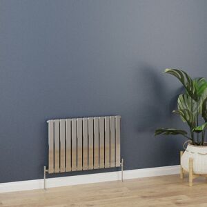 WARMEHAUS Horizontal 600x884mm Flat Panel Column Designer Radiator Chrome Single Radiators Central Heating for Bathroom Bedroom Kitchen Hallway Living Room