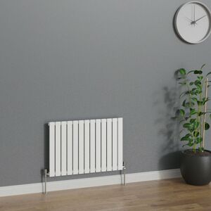 WarmeHaus Horizontal 600x884mm Flat Panel Column Designer Radiator White Single Radiators Central Heating for Bathroom Bedroom Kitchen Hallway Living