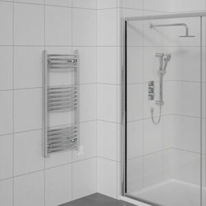 Warmehaus - Prefilled Electric Curved Heated Towel Rail Radiator for Bathroom Kitchen Chrome 1000x500mm - 200W