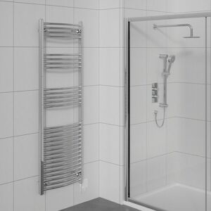 Warmehaus - Prefilled Electric Curved Heated Towel Rail Radiator for Bathroom Kitchen Chrome 1600x600mm - 700W