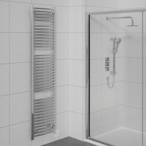 WarmeHaus Prefilled Electric Curved Heated Towel Rail Radiator for Bathroom Kitchen Chrome 1800x500mm - 800W